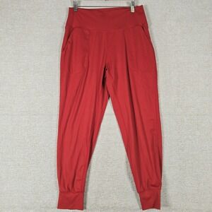 Gradual Womens Red High Waisted Joggers Athletic Yoga Pants Pockets Size XL
